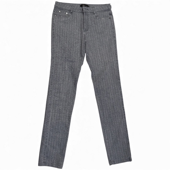 Louna Herringbone Slim Jeans with Rhinestone Pocket Trim – Size M - Picture 8 of 9